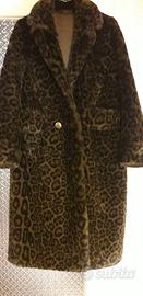 Cappotto ecopelliccia maculato