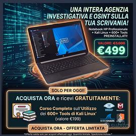 NOTEBOOK HP CON KALI LINUX PER OSINT CYBERSECURITY