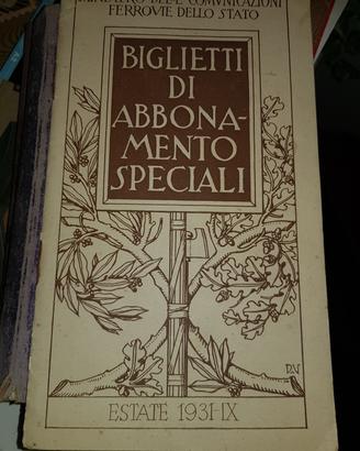 Catalogo dei biglietti speciali FS 1931