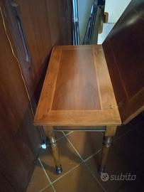 TAVOLO A LIBRO NOCE ,COMODINI INTARSIO