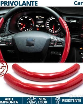COPRIVOLANTE per SEAT Effetto FIBRA CARBONIO Rosso