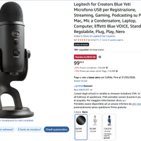 Microfono Blue Yeti pari al nuovo funzionante