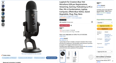 Microfono Blue Yeti pari al nuovo funzionante