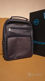 Zaino in pelle Piquadro blu 15,6 pollici