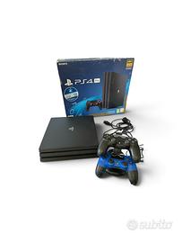 Playstation 4 pro+ joystick+ caricatore+ cavi