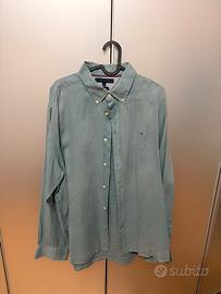 Camicia 100% lino Tommy Hilfiger XL azzurra