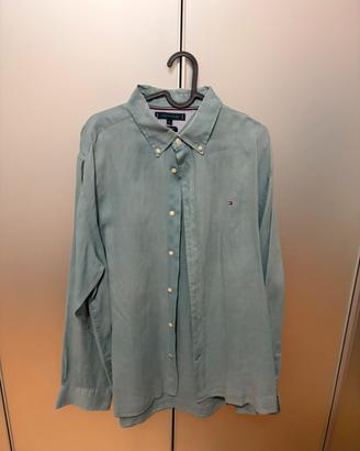 Camicia 100% lino Tommy Hilfiger XL azzurra