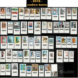 2018 Italia -Annata francobolli  il codice a barre