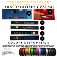 TARGHETTE PERSONALIZZATE VESPA PIAGGIO A 3 COLORI