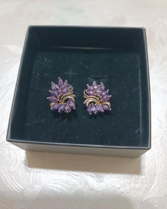 Orecchini in argento con vera Ametista 