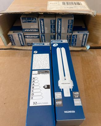 Stock 10 Lampadine MEGAMAN 26W G24d-3 Luce Fredda