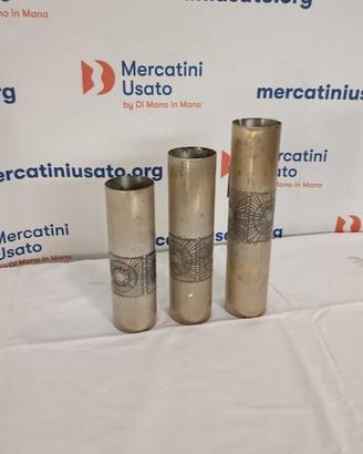 3 Vasi in Rame Argentato Atelier des Orfèvres