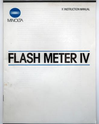 MINOLTA FLASH METER IV 4 ISTRUZIONI MANUALE ENG