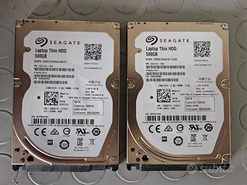 2 Hard disk 500gb 2.5 pollici