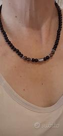 Collana uomo in pietre dure e occhio di tigre