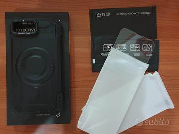 Cover iPhone 16e MagSafe Nero + 2 Vetri
