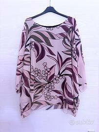 Blusa elegante donna floreale con canotta interna