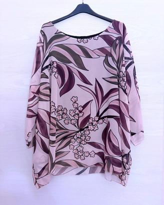 Blusa elegante donna floreale con canotta interna