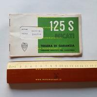 Ducati 125 Sport libretto tessera garanzia