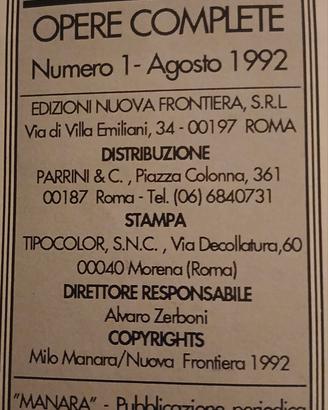 V.M.18 - Milo Manara (Opere Complete vol.1-2-3)