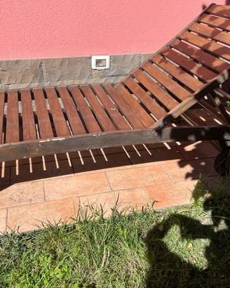 Sdraio / lettino prendisole in legno con ruote – 2