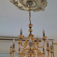 Coppia Lampadari in Ottone 