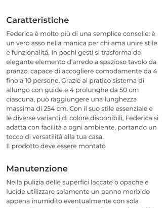consolle allungambile