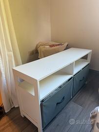Mobile porta TV bianco/grigio con cassetti