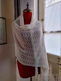 Sciarpa stola vintage fatta a mano 265X65 mai indo