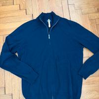 Cardigan Drumohr Zip Uomo 52 Blu Navy