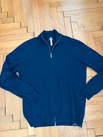 Cardigan Drumohr Zip Uomo 52 Blu Navy