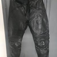 Pantaloni moto pelle nera Axo
