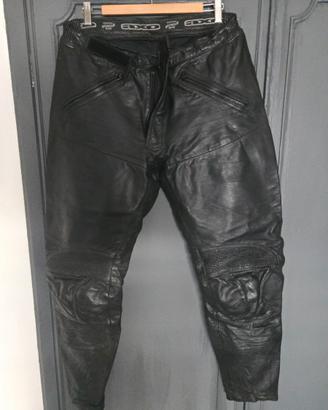 Pantaloni moto pelle nera Axo