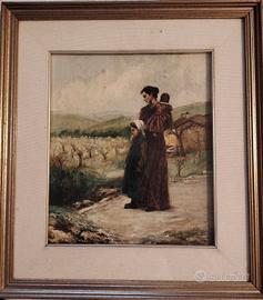 quadro vintage anni 40 / 50 olio su tela