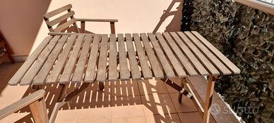 tavolo da giardino con 4 sedie 