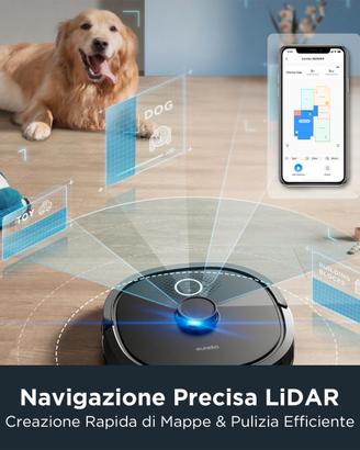 Robot aspirapolvere lavapavimenti lidar smart