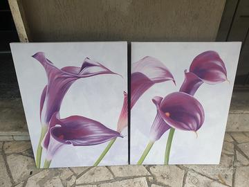 Quadri Fiori Calle Viola N. 1 e 2 Stampa su Tela