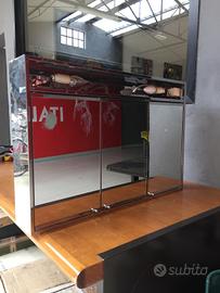 Mobile x bagno con 3 ante a specchio con luci