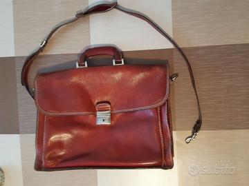 Borsa cartella in vera pelle