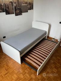 Letto singolo con secondo letto estraibile
