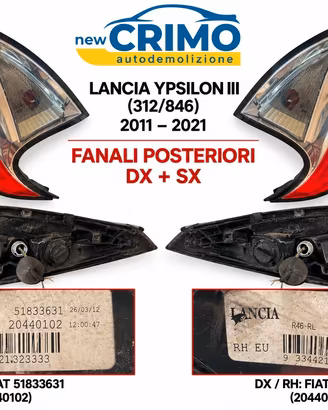 Coppia Fanali Posteriori Lancia Ypsilon 2011-2021 