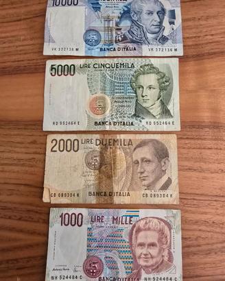 5 PEZZI DA MILLE, DUE MILA LIRE, 5 e 10 MILA LIRE