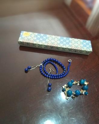 collana lapislazzuli orecchini e bracciale 