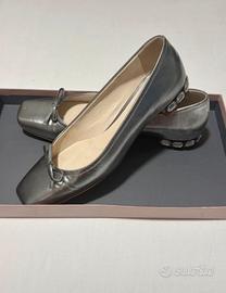 Ballerine MiuMiu in pelle argento 35