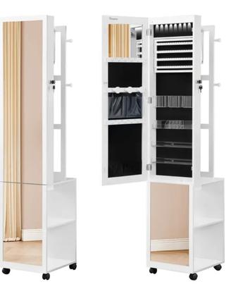 Jewelry Cabinet with Full-Length Mirror 