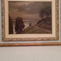 quadro MARIO CAVALLA  Tramonto  olio 40 x 31 