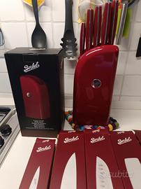 Ceppo Berkel rosso completo di coltelli 