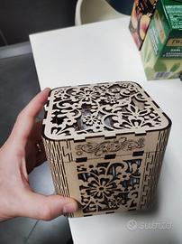 scatola legno di balsa 3 mm, intagliato handmade