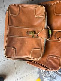 Coppia di valige Vintage in pelle