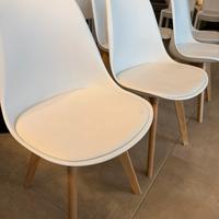 Sedie scandinave (6 pezzi) con gambe in quercia